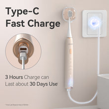 Load image into Gallery viewer, Seago Electric Toothbrush with Pressure Sensor, Ultrasonic Toothbrush and Toothbrush Holder, 2-Min Timer, 5 Modes, 8 Brush Heads, USB-C Fast Charging, Teeth Whitening in 7 Days, SG-2782 (Black)