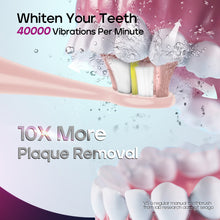 Load image into Gallery viewer, Electric Toothbrush, Seago Electric Toothbrush with Pressure Sensor, 40000 VPM, 8 Soft Brush Heads, 5 Modes, Sonic Toothbrush with Toothbrush Holder, Travel Case, for Adults, SG-2752 (Pink)