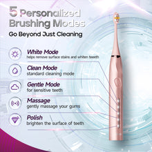 Load image into Gallery viewer, Electric Toothbrush, Seago Electric Toothbrush with Pressure Sensor, 40000 VPM, 8 Soft Brush Heads, 5 Modes, Sonic Toothbrush with Toothbrush Holder, Travel Case, for Adults, SG-2752 (Pink)