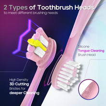 Load image into Gallery viewer, Electric Toothbrush, Seago Electric Toothbrush with Pressure Sensor, 40000 VPM, 8 Soft Brush Heads, 5 Modes, Sonic Toothbrush with Toothbrush Holder, Travel Case, for Adults, SG-2752 (Pink)