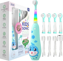 Load image into Gallery viewer, SEAGO Kids Electric Toothbrushes Rechargeable, Toddler Electric Toothbrush with Magnetic Charging, LED Observing Light, 8 Toothbrush Heads for Ages 2-4 -6 Boys Girls (Blue)