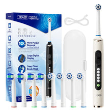 Load image into Gallery viewer, Seago Rotierende Elektrische Zahnbürste mit 8 Aufsteckbürsten, 5 Putzmodi für Zahnpflege, Extra großes Display, Reiseetui, Anzeige bei niedrigem Akkustand, Langanhaltender lithium-ionen akku, Rosa