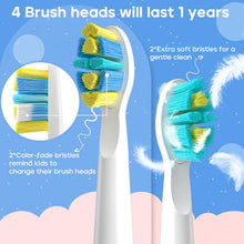 Load image into Gallery viewer, Seago Kids Electric Toothbrush Heads, Electric Toothbrushes Heads for SG2303/SG958, Brush Replacement Heads Pack of 4 (4pcs-White)