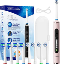 Load image into Gallery viewer, Seago Rotierende Elektrische Zahnbürste mit 8 Aufsteckbürsten, 5 Putzmodi für Zahnpflege, Extra großes Display, Reiseetui, Anzeige bei niedrigem Akkustand, Langanhaltender lithium-ionen akku, Rosa