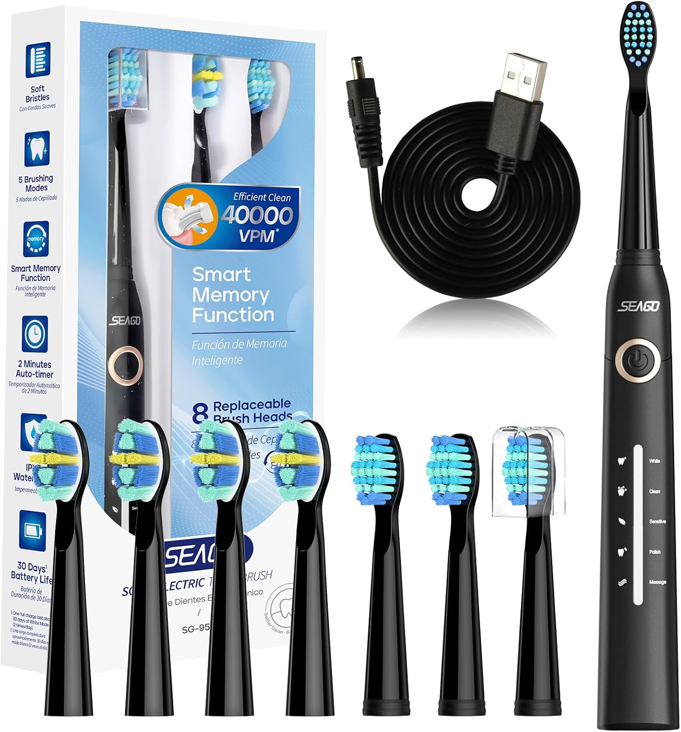Seago Electric Toothbrush Rechargeable Toothbrush For Adults Sensitive Teeth 8 | Desertcart And Tobago - View #6