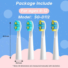 Load image into Gallery viewer, Seago Kids Electric Toothbrush Heads, Electric Toothbrushes Heads for SG2303/SG958, Brush Replacement Heads Pack of 4 (4pcs-White)