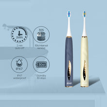 Load image into Gallery viewer, Seago Electric Toothbrush, Pressure Sensor Reminder and Brush Head Replacement Reminder, 8 Brush Heads and 2 Type Heads, 5 Modes and Seamless Button, Sonic Toothbrush for Adults, SG2753 (Blue)