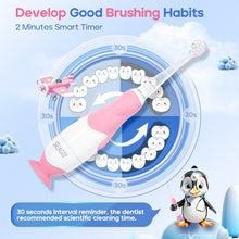 Load image into Gallery viewer, Seago Electric Toothbrush for Children and Baby from 0 1 2 3 Years, with LED Light, Round Soft Replacement Brushes, Electric Toothbrush for Baby, 2 Minute Smart Timer, Waterproof IPX7, SG513