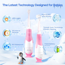 Load image into Gallery viewer, Seago Electric Toothbrush for Children and Baby from 0 1 2 3 Years, with LED Light, Round Soft Replacement Brushes, Electric Toothbrush for Baby, 2 Minute Smart Timer, Waterproof IPX7, SG513