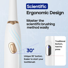 Load image into Gallery viewer, Seago Electric Toothbrush with 10 Toothbrush Heads, Travel Toothbrush with Travel Case & Toothbrush Holder, Smart Toothbrush with Timer - for Adults, Boys and Girls SG2316