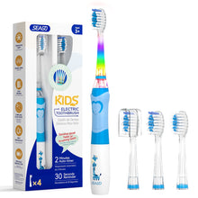 Load image into Gallery viewer, Seago Electric Toothbrush for Kids Ages 2 and Up, Children's Toothbrushes with 4 Extra Soft Brush Heads and LED Light, 4 Modes 24000VPM Smart Timer Sonic Toothbrush for Toddlers Girls Boys SG977