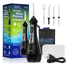 Load image into Gallery viewer, Seago Oral Irrigator, Portable, Professional, DIY Modes, IPX7 Waterproof, 5 Nozzles, USB Rechargeable, Dental Jet for Home and Travel