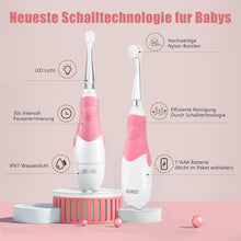 Load image into Gallery viewer, Seago SG-513 Elektrische Zahnbürste Kinder Baby Kinderzahnbürste Elektrisch ab 0-3 Jahre mit LED Licht Smart Timer Babyzahnbürste Wasserdicht IPX7 Schallzahnbürste (Baby Rosa)
