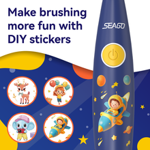 Load image into Gallery viewer, Seago Electric Toothbrush for Children 1 Year and Over, Sonic Toothbrush with LED Lights and DIY Stickers, 8 Soft BPA-Free Brush Heads, Children&#39;s Toothbrush for Babies 0 to 3 Years, SG-2159 
