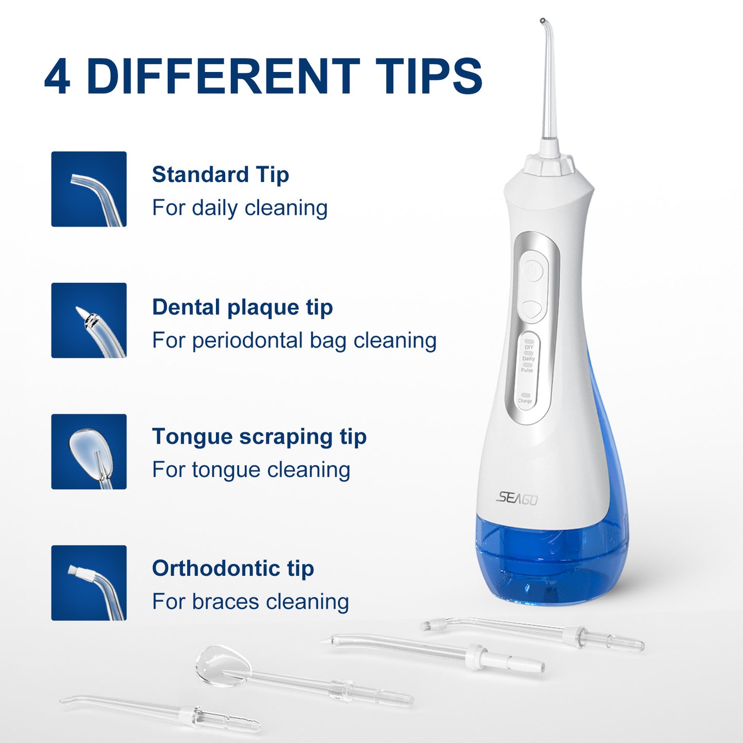 Seago Sg-833 Portable Oral Irrigator with DIY Modes