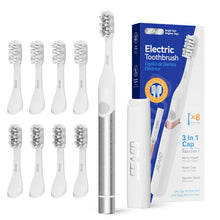 Load image into Gallery viewer, Seago Electric Toothbrush for Travel, Sonic Toothbrush, 2 Brushing Modes, 24,000 Vibrations per Minute, 8 Replacement Heads, Portable Battery Toothbrush, Electric Travel Toothbrush, SG-2102 (Black)
