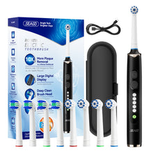 Load image into Gallery viewer, Seago Rotating Electric Toothbrush with 8 Brush Heads, 5 Brushing Modes for Oral Care, Extra-Large Display, Travel Case, Low Battery Indicator, Long-Lasting Lithium-Ion Battery, Pink
