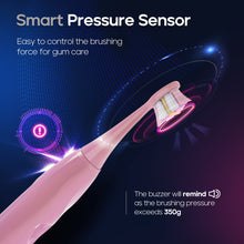 Load image into Gallery viewer, Electric Toothbrush, Seago Electric Toothbrush with Pressure Sensor, 40000 VPM, 8 Soft Brush Heads, 5 Modes, Sonic Toothbrush with Toothbrush Holder, Travel Case, for Adults, SG-2752 (Pink)
