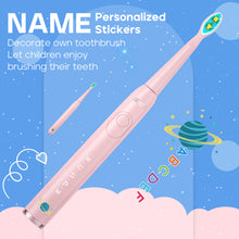 Load image into Gallery viewer, Seago electric toothbrush for children with extra soft bristles and 5 personal modes, 8 replacement heads, smart timer, rechargeable toothbrush for children (pink)
