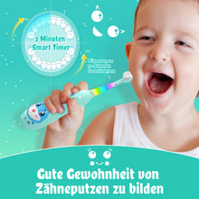 Load image into Gallery viewer, Seago Electric Toothbrush for Children 0-6 Years with Colorful LED Light, Smart Timer, Rechargeable Baby Toothbrush with 8 Soft Replacement Brush Heads, IPX7 Waterproof, SG2139 
