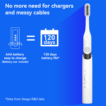 将图片加载到图库查看器，Seago Battery Electric Toothbrush with 2 Brush Heads, Travel Electric Toothbrush Portable Toothbrush, Sonic Electric Toothbrush for Adults and Kids, Battery not Included, SG2102
