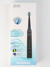 Load image into Gallery viewer, Seago Rechargeable Ultrasonic Toothbrush, Electric Toothbrushes Adults with 8 Brush Heads and Travel case, Once Full Charge Lasts for 30 Days, Electric Toothbrush with Timer Gift for Family, Black
