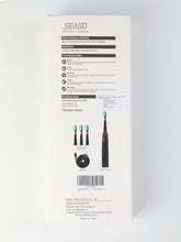 Load image into Gallery viewer, Seago Rechargeable Ultrasonic Toothbrush, Electric Toothbrushes Adults with 8 Brush Heads and Travel case, Once Full Charge Lasts for 30 Days, Electric Toothbrush with Timer Gift for Family, Black
