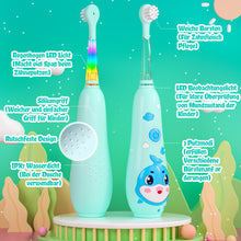 Load image into Gallery viewer, Seago Electric Toothbrush for Children 0-6 Years with Colorful LED Light, Smart Timer, Rechargeable Baby Toothbrush with 8 Soft Replacement Brush Heads, IPX7 Waterproof, SG2139 
