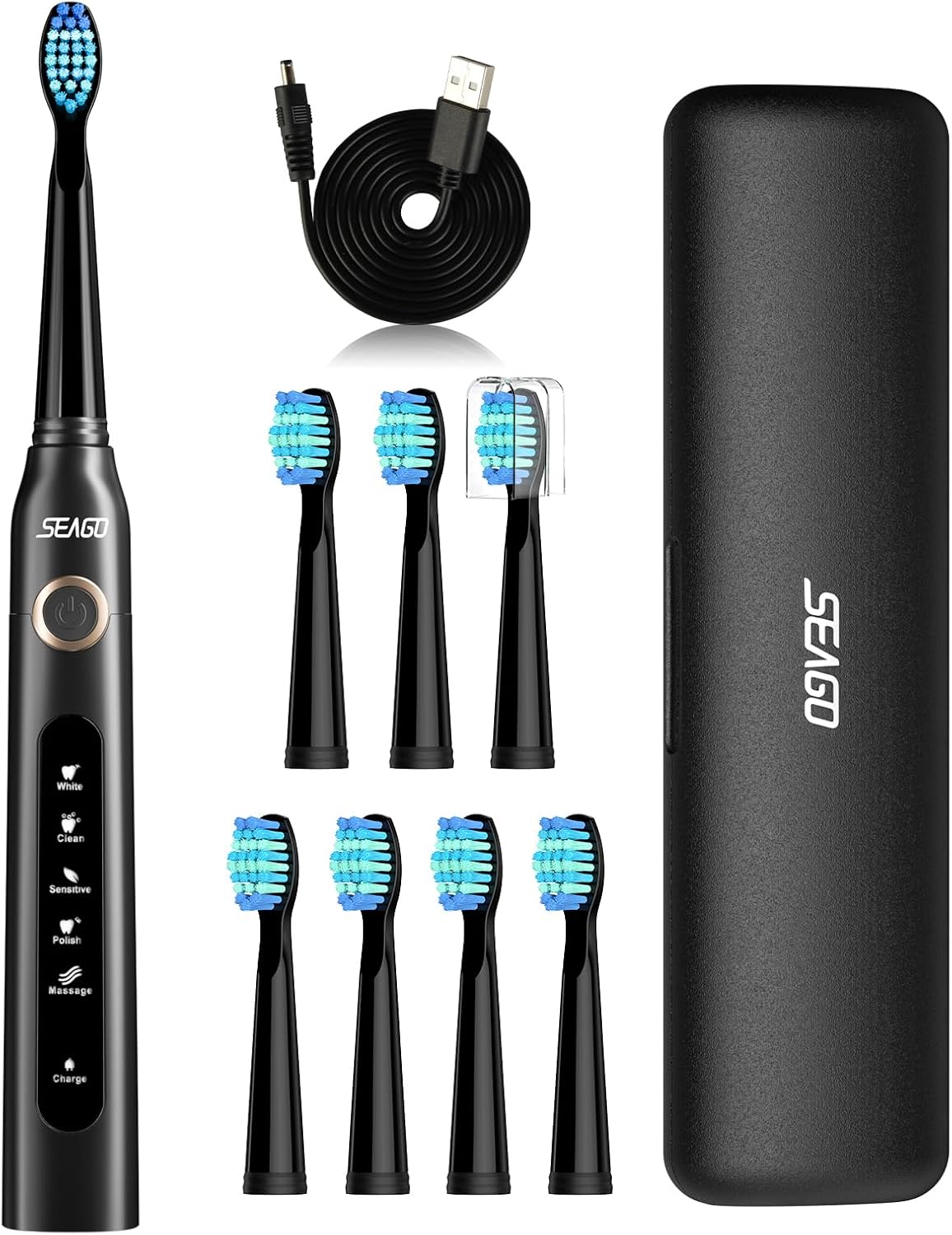 Seago Rechargeable Ultrasonic Toothbrush, Electric Toothbrushes Adults ...