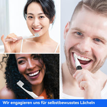 Load image into Gallery viewer, Seago Elektrische Zahnbürste für Reise, Schallzahnbürste, 2 Putzmodi, 24000 Vibrationen pro Minute, 8 Ersatzköpfe, Tragbare Batterie Zahnbürste, Elektrische Reisezahnbürste, SG-2102 (Schwarz)

