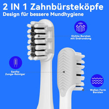 Load image into Gallery viewer, Seago Elektrische Zahnbürste für Reise, Schallzahnbürste, 2 Putzmodi, 24000 Vibrationen pro Minute, 8 Ersatzköpfe, Tragbare Batterie Zahnbürste, Elektrische Reisezahnbürste, SG-2102 (Schwarz)
