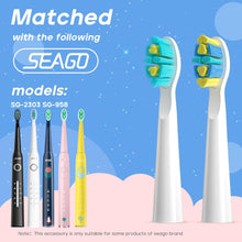 Load image into Gallery viewer, Seago Kids Electric Toothbrush Heads, Electric Toothbrushes Heads for SG2303/SG958, Brush Replacement Heads Pack of 4 (4pcs-White)
