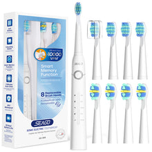 Load image into Gallery viewer, Seago Fast Rechargeable Sonic Toothbrush Electric Smart Automatic with Case Whitening Replacement Brush Head Adult Waterproof
