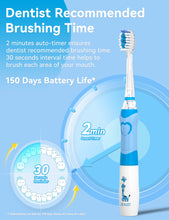 Load image into Gallery viewer, Seago Electric Toothbrush for Kids Ages 2 and Up, Children&#39;s Toothbrushes with 4 Extra Soft Brush Heads and LED Light, 4 Modes 24000VPM Smart Timer Sonic Toothbrush for Toddlers Girls Boys SG977 

