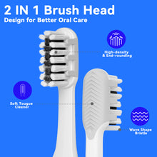 将图片加载到图库查看器，Seago Battery Electric Toothbrush with 2 Brush Heads, Travel Electric Toothbrush Portable Toothbrush, Sonic Electric Toothbrush for Adults and Kids, Battery not Included, SG2102
