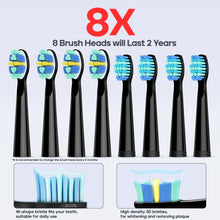 Load image into Gallery viewer, Seago Electric Toothbrush, Sonic Toothbrush with 40,000 VPM Whitens Your Teeth in Two Weeks, USB Rechargeable, with 5 Personal Modes and 8 Heads, Electric Sonic Toothbrush, SG-958 (Black)
