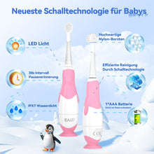 Load image into Gallery viewer, Seago Elektrische Zahnbürste Kinder Baby Zahnbürste ab 0 1 2 3 Jahr, mit LED Licht, Runder Weich Ersatzbürsten, Elektrische Zahnbürste Baby,2 Minuten Smart Timer, Wasserdicht IPX7,SG513
