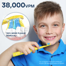 Load image into Gallery viewer, Seago electric toothbrush for children with extra soft bristles and 5 personal modes, 8 replacement heads, smart timer, rechargeable toothbrush for children (pink)
