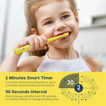 Load image into Gallery viewer, Seago electric toothbrush for children with extra soft bristles and 5 personal modes, 8 replacement heads, smart timer, rechargeable toothbrush for children (pink)
