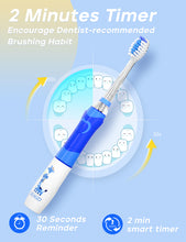 Load image into Gallery viewer, Seago Electric Toothbrush for Kids with 8 Extra Soft Brush Heads and 4 Personal Modes, LED Light, Smart Timer, IPX7 Waterproof, Children&#39;s Sonic Toothbrush for Ages 3 and Up, SG977 
