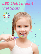 Load image into Gallery viewer, Seago Elektrische Zahnbürste Kinder mit 8 Extra Weiche Aufsteckbürste und 4 Persönliche Modi, LED Licht, Smart Timer, IPX7 Wasserdicht, Kinder Schallzahnbürste ab 3 Jahre, SG977
