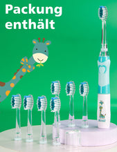 Load image into Gallery viewer, Seago Elektrische Zahnbürste Kinder mit 8 Extra Weiche Aufsteckbürste und 4 Persönliche Modi, LED Licht, Smart Timer, IPX7 Wasserdicht, Kinder Schallzahnbürste ab 3 Jahre, SG977
