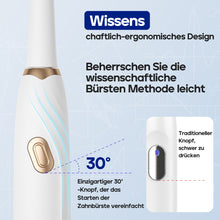 Lade das Bild in den Galerie-Viewer, Seago Elektrische Zahnbürste mit 10 Zahnbürstenköpfen, Reisezahnbürste mit Reiseetui &amp; Zahnbürstenhalter, intelligente Zahnbürste mit Timer – für Erwachsene, Jungen und Mädchen SG2316
