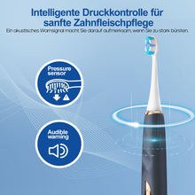 Load image into Gallery viewer, Seago Electric Toothbrush with Pressure Sensor - Whitening Toothbrush - 8 Brush Heads &amp; Replacement Reminder - 30 Days Standby &amp; USB Charging - 5 Cleaning Modes, Ultrasonic Toothbrush, SG2753 (Blue)
