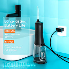 Load image into Gallery viewer, Cordless Oral Irrigator, SEAGO Portable Water Flosser Electric Tooth Cleaner 5 Modes &amp; 7 Nozzles, 300ML Water Tank Interdental Cleaner Oral Irrigator Test Winner IPX7 Waterproof Dental Irrigator for Travel &amp; Home
