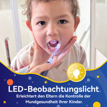 Load image into Gallery viewer, Seago Elektrische Zahnbürste Kinder ab 1 Jahr, Schallzahnbürste Kinder mit LED-Lichtern und DIY-Aufklebern, 8 Weiche BPA-freie Bürstenköpfe, Kinderzahnbürste für Baby 0 bis 3 Kleinkind, SG-2159
