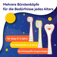 Load image into Gallery viewer, Seago Elektrische Zahnbürste Kinder ab 1 Jahr, Schallzahnbürste Kinder mit LED-Lichtern und DIY-Aufklebern, 8 Weiche BPA-freie Bürstenköpfe, Kinderzahnbürste für Baby 0 bis 3 Kleinkind, SG-2159
