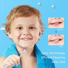 Load image into Gallery viewer, SEAGO Kids Electric Toothbrush Sonic Suitable for 0-3 Year Baby Safety BatteryTeeth Brush Waterproof  White LED Light Gift SG513
