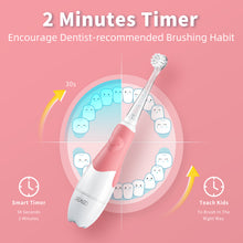 将图片加载到图库查看器，SEAGO Kids Electric Toothbrush Sonic Suitable for 0-3 Year Baby Safety BatteryTeeth Brush Waterproof  White LED Light Gift SG513
