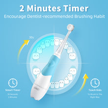 将图片加载到图库查看器，SEAGO Kids Electric Toothbrush Sonic Suitable for 0-3 Year Baby Safety BatteryTeeth Brush Waterproof  White LED Light Gift SG513
